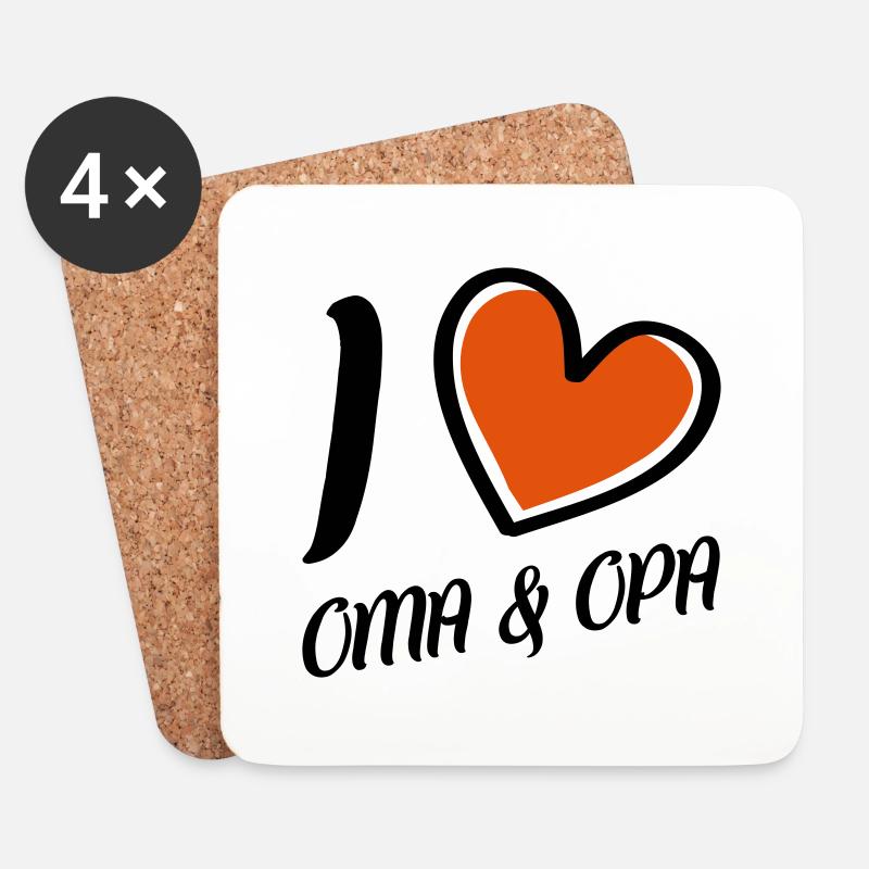 i love oma und opa - Untersetzer (4er-Set) - Weiß