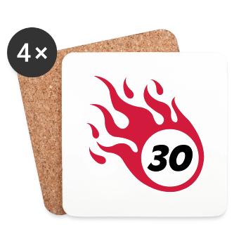 30__flamme_002 - Coasters (set of 4) - white - Front