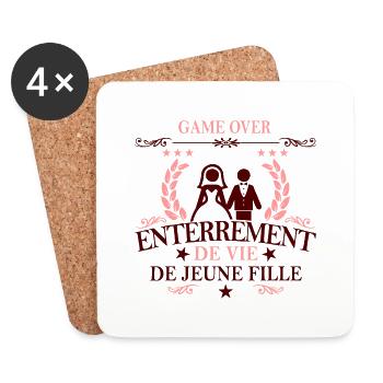 game over enterrement de vie de jeune fille - Dessous de verre (lot de 4) - blanc - Devant