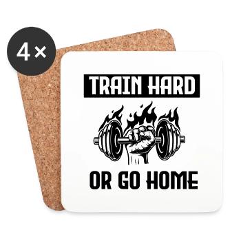 TRAIN HARD OR GO HOME - Coasters (set of 4) - white - Front