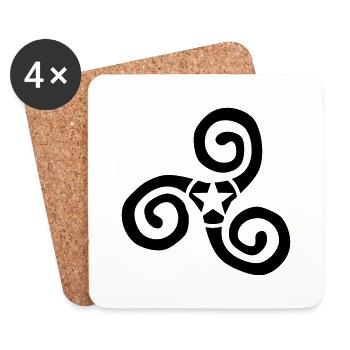 triskele logo Brittany etoile - Coasters (set of 4) - white - Front