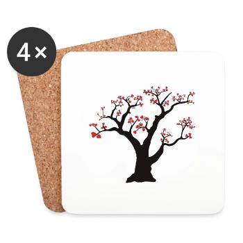 tree - Coasters (set of 4) - white - Front