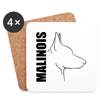 MALINOIS PROFIL Hunde Hund Hundesport Wilsigns - Untersetzer (4er-Set) - Weiß - Vorne