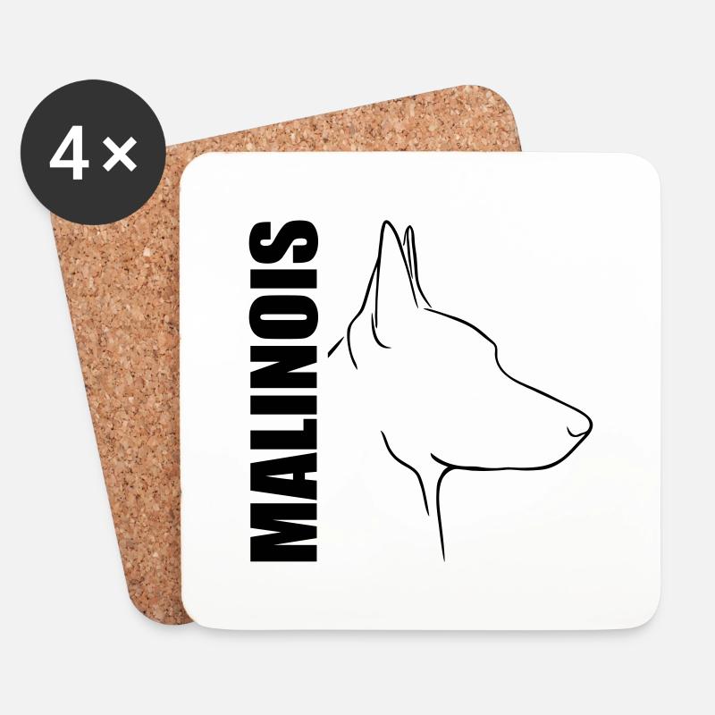 MALINOIS PROFIL Hunde Hund Hundesport Wilsigns - Untersetzer (4er-Set) - Weiß