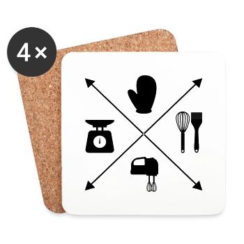 to bake - Coasters (set of 4) - white - Front