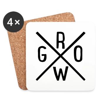 grow - Coasters (set of 4) - white - Front