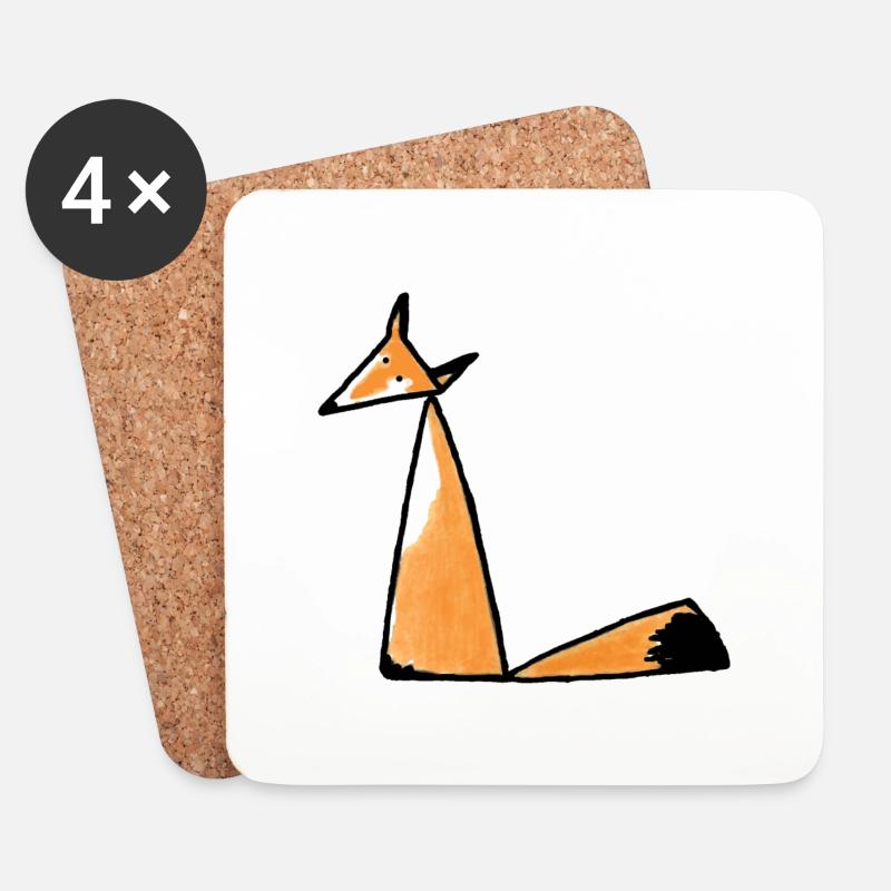 Triangle fox - Untersetzer (4er-Set) - Weiß
