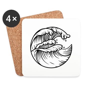 SAVE THE OCEAN - Coasters (set of 4) - white - Front