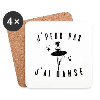 J peux pas j ai danse ballet idée cadeau tshirt - Dessous de verre (lot de 4) - blanc - Devant