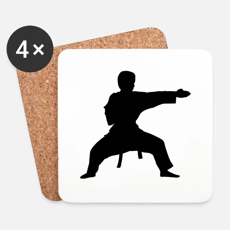 Foto Karate - Untersetzer (4er-Set) - Weiß