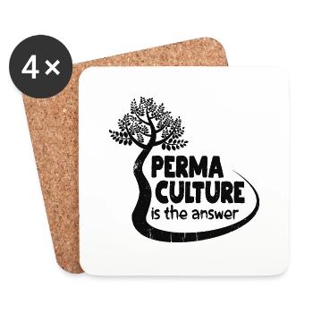 Permaculture is the answer - Coasters (set of 4) - white - Front
