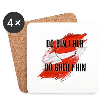 Do bin i her - Untersetzer (4er-Set) - Weiß - Vorne