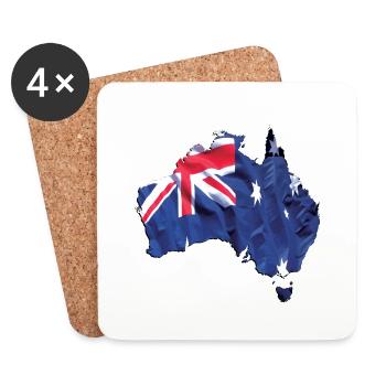 Echte Australien Flagge – Flag Map - Untersetzer (4er-Set) - Weiß - Vorne
