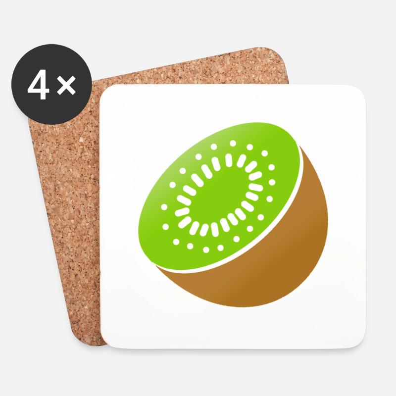 Kiwi - Untersetzer (4er-Set) - Weiß