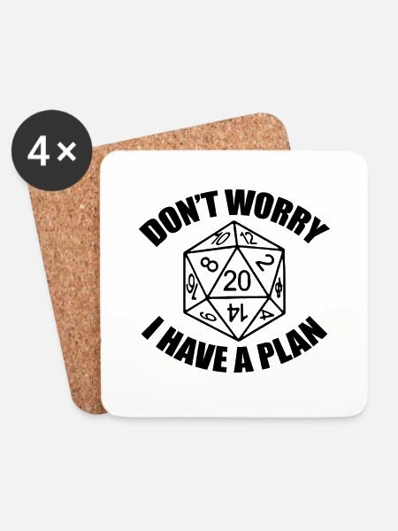 I have a plan Rollenspiel Nerd Geek Geschenk - Untersetzer (4er-Set) - Weiß