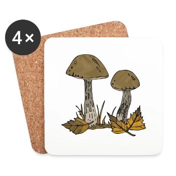Mushrooms - Coasters (set of 4) - white - Front