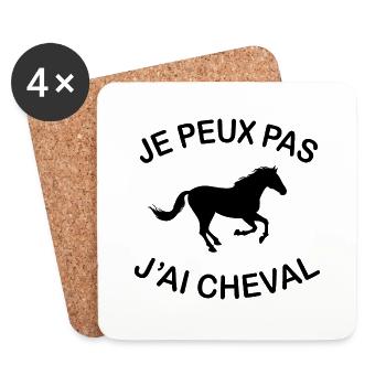 Je Peux Pas J'ai Cheval - Dessous de verre (lot de 4) - blanc - Devant