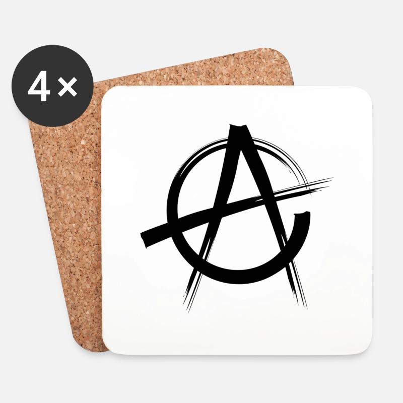 Anarchie-Symbol - Untersetzer (4er-Set) - Weiß