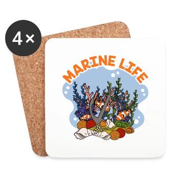 Marine Life by The Manzanita's - Coasters (set of 4) - white - Front