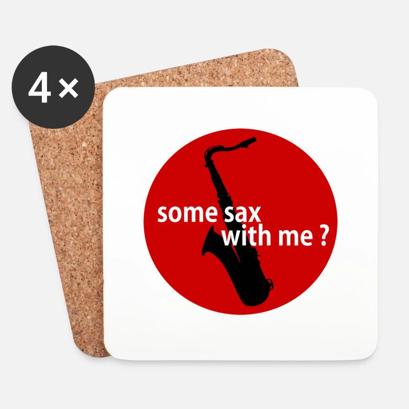 Some sax with me? - Untersetzer (4er-Set) - Weiß