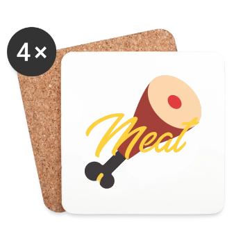Meat - Dessous de verre (lot de 4) - blanc - Devant