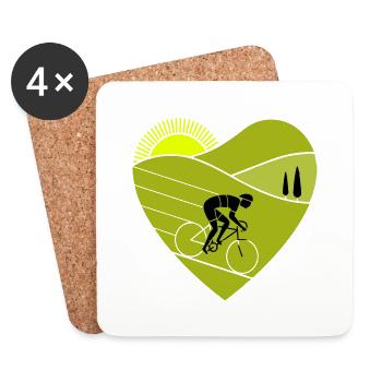 Love Cycling Funny Cycling - Dessous de verre (lot de 4) - blanc - Devant