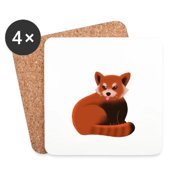 Je suis roux et alors ? (panda roux) - Dessous de verre (lot de 4) - blanc - Devant