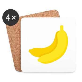 Banane - Dessous de verre (lot de 4) - blanc - Devant