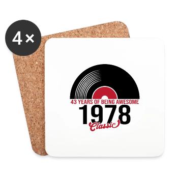 Classical vinyl music 1978, 43 years old - Coasters (set of 4) - white - Front
