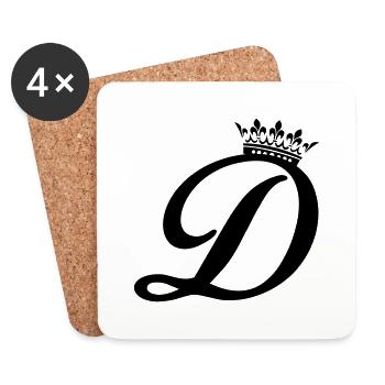 letter D crown - Coasters (set of 4) - white - Front