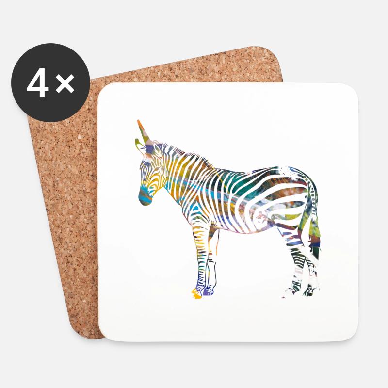 Zebra,einhorn, bunt , illustration,graffiti - Untersetzer (4er-Set) - Weiß