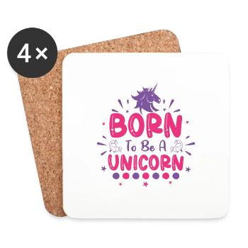 Né pour être une licorne 01 - Dessous de verre (lot de 4) - blanc - Devant