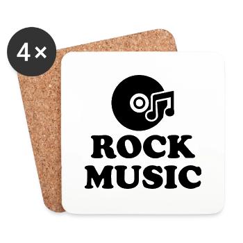 Rock Music Rock and Roll Guitar - Untersetzer (4er-Set) - Weiß - Vorne