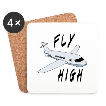 Avion - Dessous de verre (lot de 4) - blanc - Devant