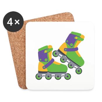 roller skates - Dessous de verre (lot de 4) - blanc - Devant