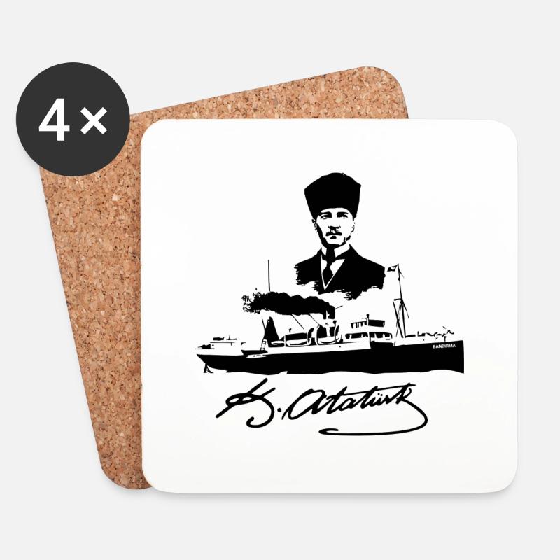 Atatürk 19 mayis - Untersetzer (4er-Set) - Weiß
