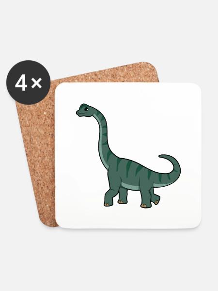 Brachiosaurus - Untersetzer (4er-Set) - Weiß