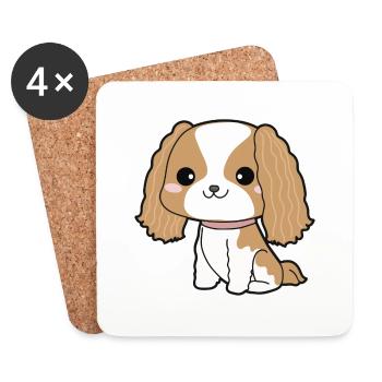 Cavalier King Charles Spaniel - Untersetzer (4er-Set) - Weiß - Vorne