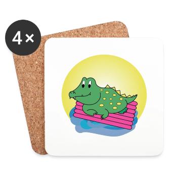 Kai Crocodile - Gift - Gift Idea - Coasters (set of 4) - white - Front
