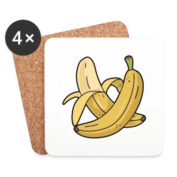 Banane - Untersetzer (4er-Set) - Weiß - Vorne