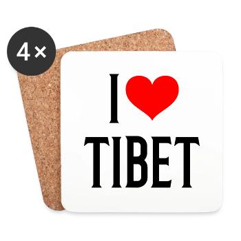 I heart tibet - I love Tibet - Coasters (set of 4) - white - Front
