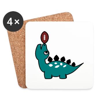 LittleFootballDino - Untersetzer (4er-Set) - Weiß - Vorne