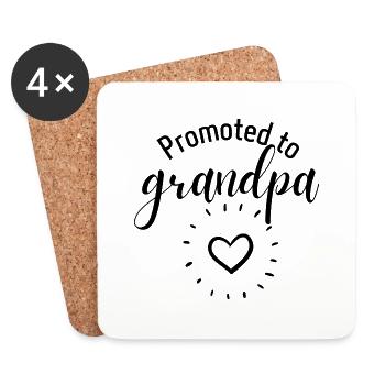 Promoted to Grandpa - Coasters (set of 4) - white - Front