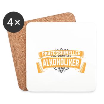 Professioneller Alkoholiker - Untersetzer (4er-Set) - Weiß - Vorne
