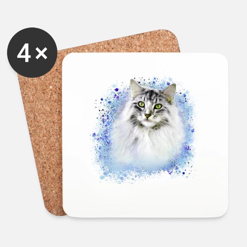 perserkatze,siamkatze,katze,weisse katze, graffiti - Untersetzer (4er-Set) - Weiß