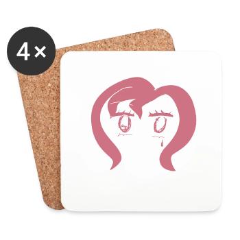 pink hair - Coasters (set of 4) - white - Front