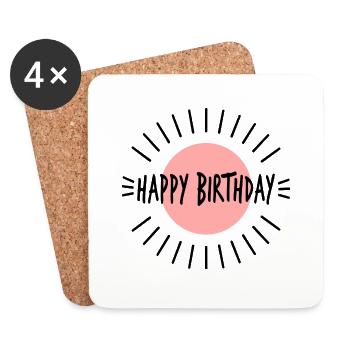 JAHRESTAG. ALLES GUTE ZUM GEBURTSTAG. ALLES GUTE ZUM GEBURTSTAG. - Untersetzer (4er-Set) - Weiß - Vorne