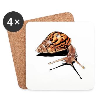 snail - snail - Coasters (set of 4) - white - Front