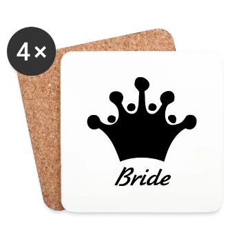 Bride (wedding, hen night, honeymoon) - Coasters (set of 4) - white - Front