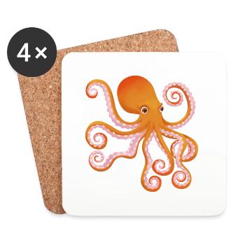 Octopus Octopus - Coasters (set of 4) - white - Front